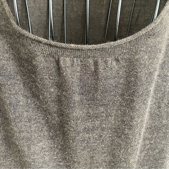 Eileen Fisher Womens Scoop Neck Tunic Merino Wool Sweater Size XS Heather Brown - Picture 4 of 7